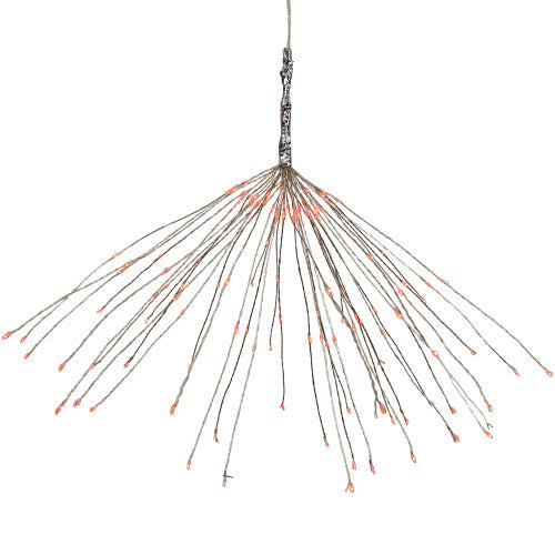 20" LED Lighted Firework Silver Branch Christmas Decoration - Red Lights