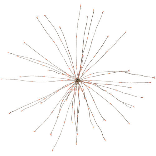 20" LED Lighted Firework Silver Branch Christmas Decoration - Red Lights