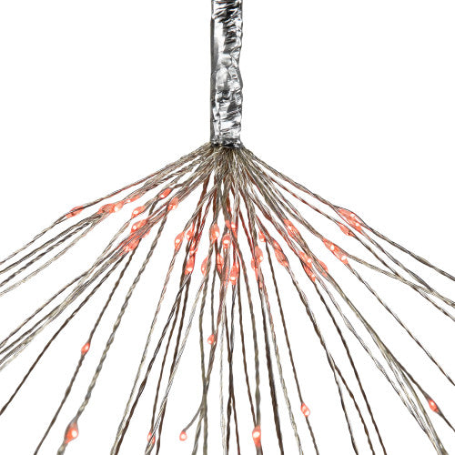 20" LED Lighted Firework Silver Branch Christmas Decoration - Red Lights
