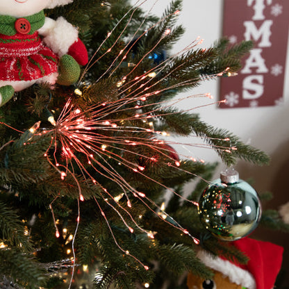 20" LED Lighted Firework Silver Branch Christmas Decoration - Red Lights