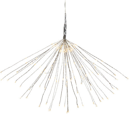 20" LED Lighted Firework Silver Branch Christmas Decoration - Warm White Lights