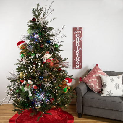 20" LED Lighted Firework Silver Branch Christmas Decoration - Red Lights