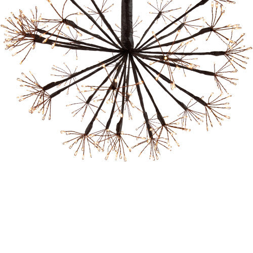 12" Pre-Lit LED Brown Christmas Ball Decoration - Warm White Lights