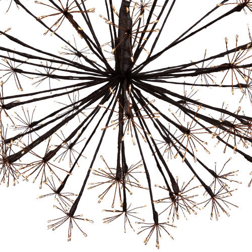 20" LED Lighted Brown Christmas Ball Decoration, Warm White Lights