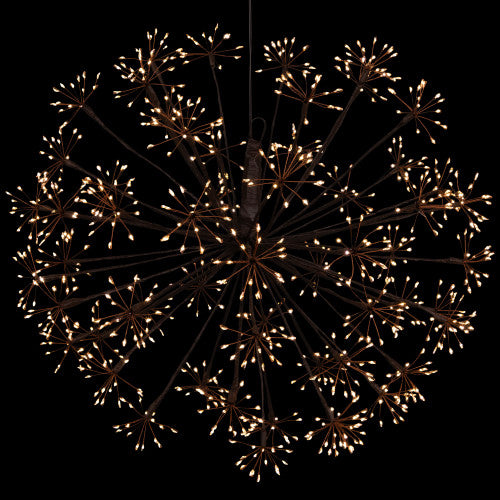 20" LED Lighted Brown Christmas Ball Decoration, Warm White Lights