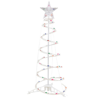 Lighted Spiral Cone Tree Outdoor Christmas Decoration - 3' - White - Multi Lights