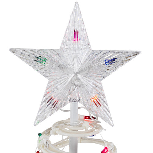 Lighted Spiral Cone Tree Outdoor Christmas Decoration - 3' - White - Multi Lights