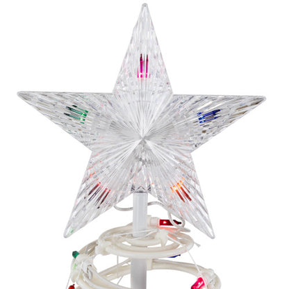 Lighted Spiral Cone Tree Outdoor Christmas Decoration - 3' - White - Multi Lights