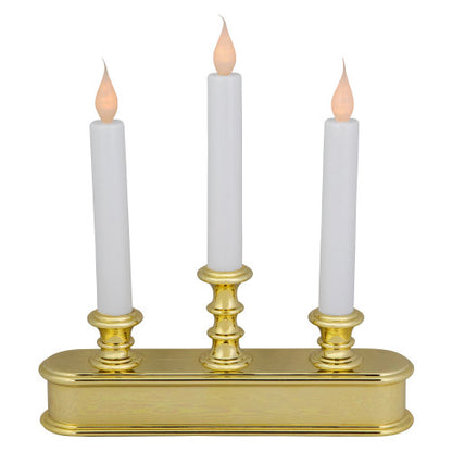 10" Pre-Lit LED White Lighted Candolier Christmas Candle Lamp