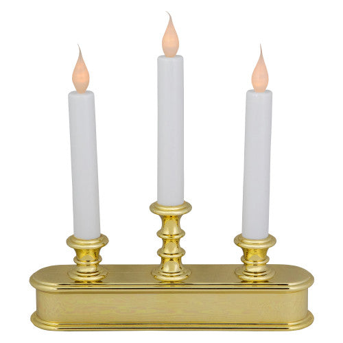 10" Pre-Lit LED White Lighted Candolier Christmas Candle Lamp