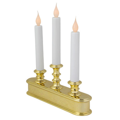 10" Pre-Lit LED White Lighted Candolier Christmas Candle Lamp