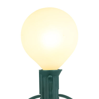 10-Count Frosted Red, White and Green G50 Globe Patio Lights, 9ft Green Wire