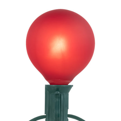10-Count Frosted Red, White and Green G50 Globe Patio Lights, 9ft Green Wire