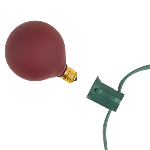 10-Count Frosted Red, White and Green G50 Globe Patio Lights, 9ft Green Wire