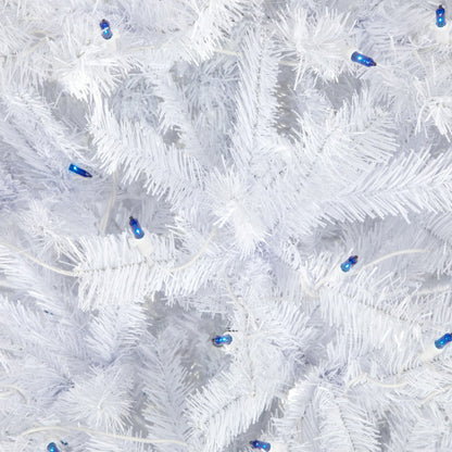 6.5’ Pre-Lit Slim Geneva White Spruce Artificial Christmas Tree, Blue Lights