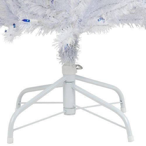 6.5’ Pre-Lit Slim Geneva White Spruce Artificial Christmas Tree, Blue Lights