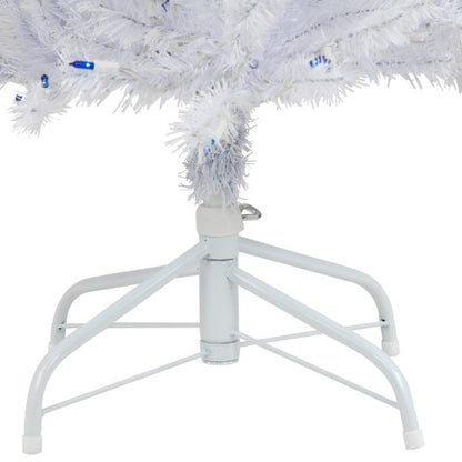 6.5’ Pre-Lit Slim Geneva White Spruce Artificial Christmas Tree, Blue Lights