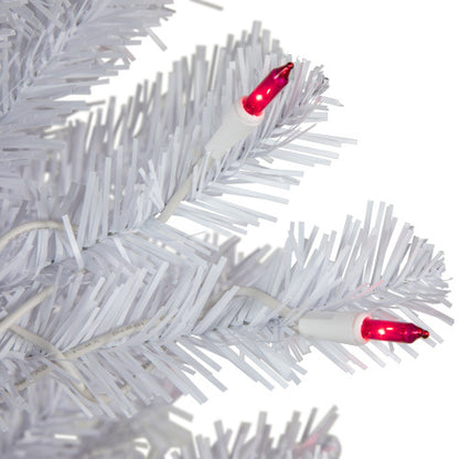 6.5’ Pre-Lit Slim Geneva White Spruce Artificial Christmas Tree, Pink Lights