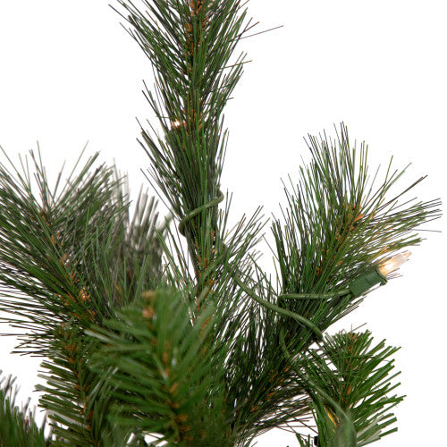6.5' Pre-Lit Medium Beaver Pine Artificial Christmas Wall Tree, Clear Lights