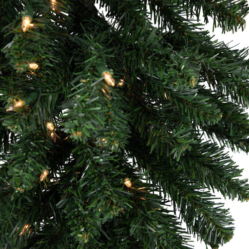 3' Pre-Lit Buffalo Fir Artificial Christmas Wall or Door Tree, Clear AlwaysLit Lights