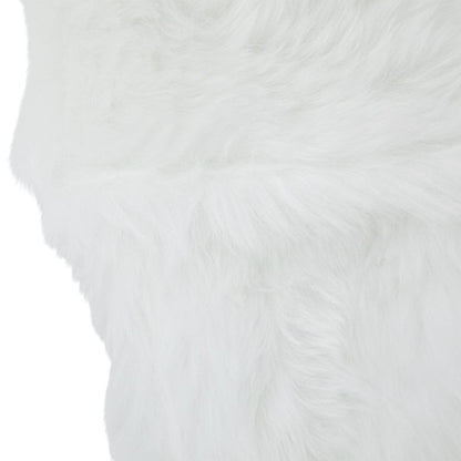 19" White Plush Christmas Stocking