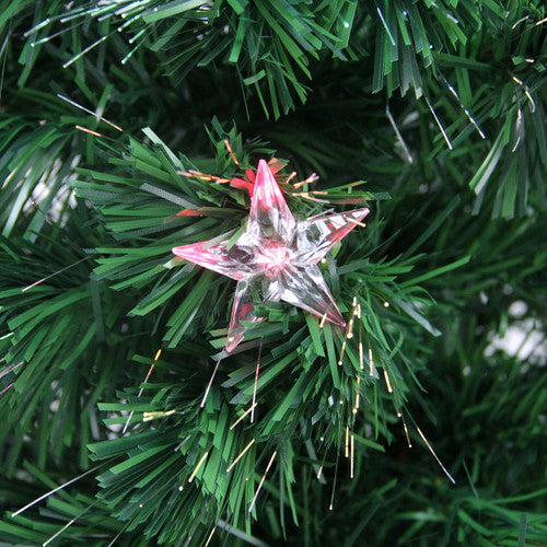 4' Pre-Lit LED Fiber Optic Artificial Christmas Tree with Stars - Multi Color Lights