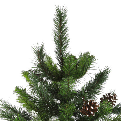 6.5' Full Snowy Delta Pine with Pine Cones Artificial Christmas Tree, Unlit
