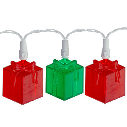 20-Count Red and Green LED Novelty Christmas Lights 9.5ft White Wire