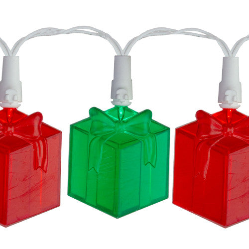 20-Count Red and Green LED Novelty Christmas Lights 9.5ft White Wire