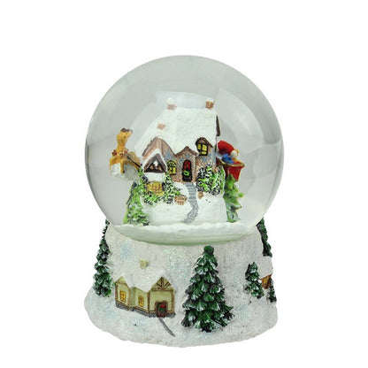 Musical and Animated Santa and Reindeer Rotating Christmas Water Globe - 6.75"