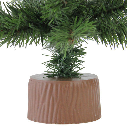 Mini Canadian Pine Medium Artificial Christmas Tree with Faux Wood Base - 18" - Unlit
