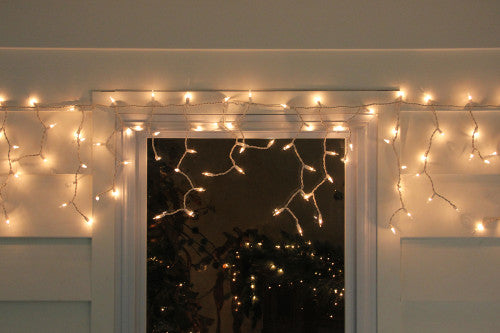 100-Count Clear Mini Icicle Christmas Lights - 5.75' ft White Wire