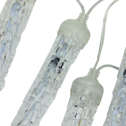 16ct Transparent Dripping Icicles Snowfall Christmas Light Tubes - 14.25 ft Clear Wire